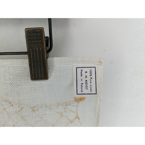 Vintage Polish Linen Tea Towel Screen Print Fish Market Unused Mint - Picture 6 of 6